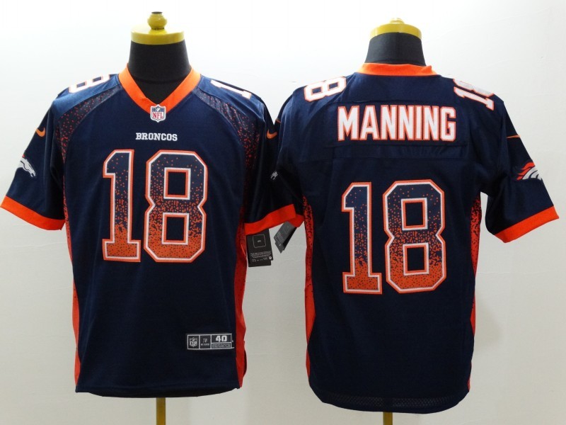Men's Denver Broncos Peyton Manning #18 Navy Jersey